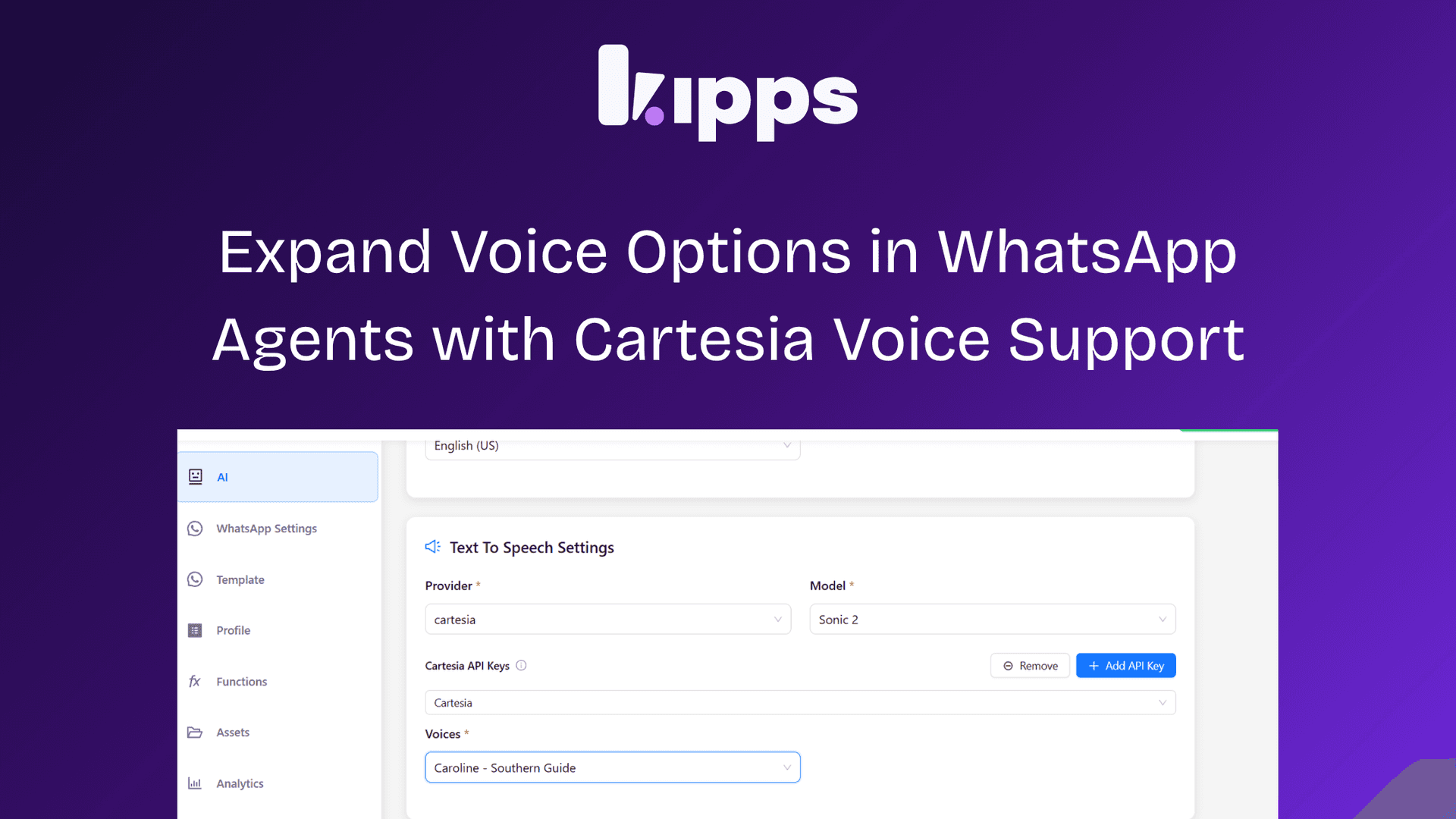 Expand Voice Options in WhatsApp Agents with Cartesia Voice Support