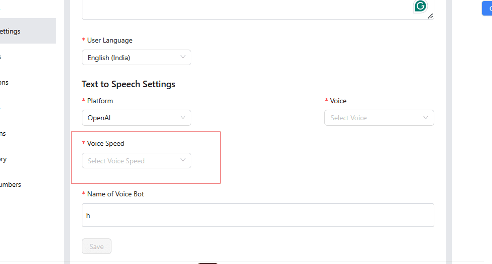 select voicespeed
