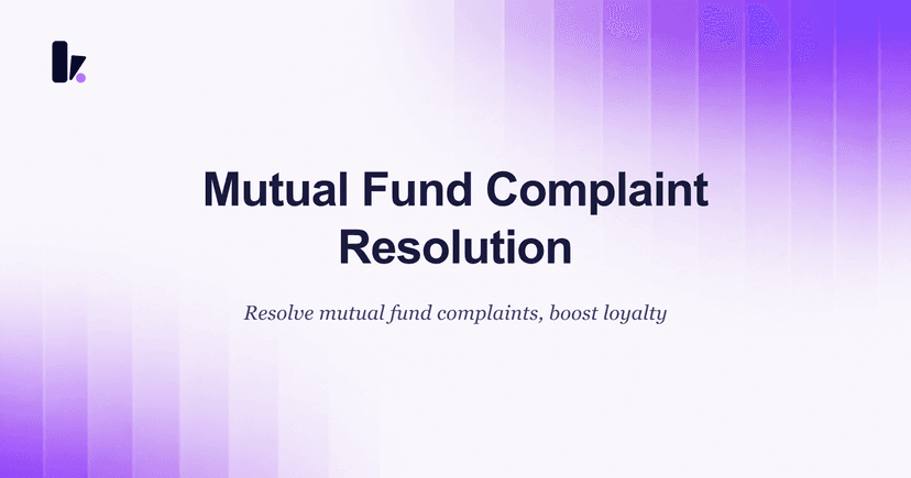 Improve Mutual Fund Complaint Resolution with AI & WhatsApp