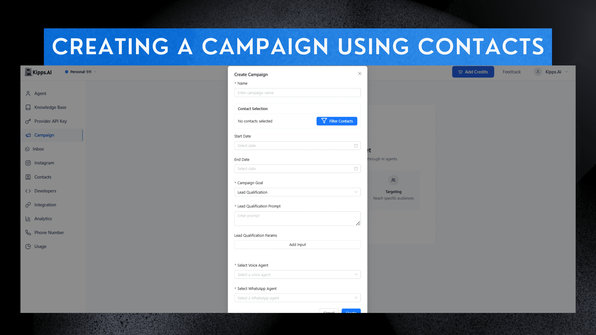 How to Create a Campaign in Kipps.ai Using Contacts