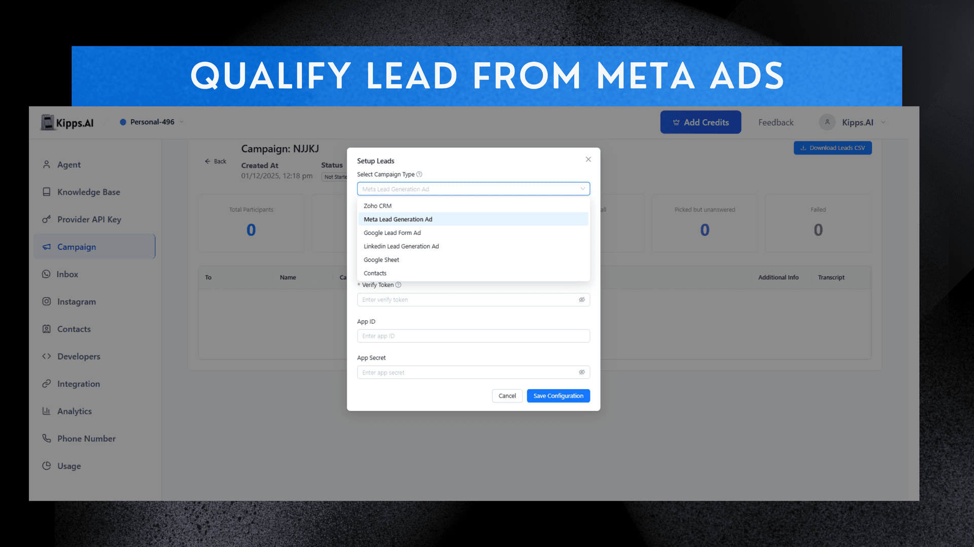 Qualify a Lead from Meta Ads