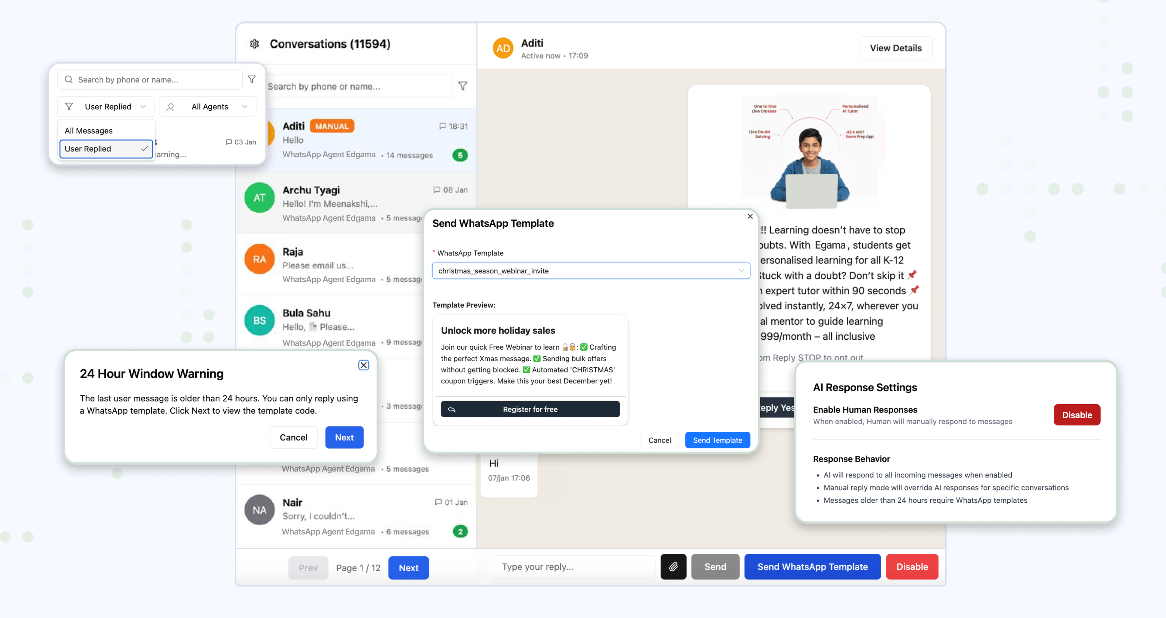 WhatsApp Broadcast Dashboard