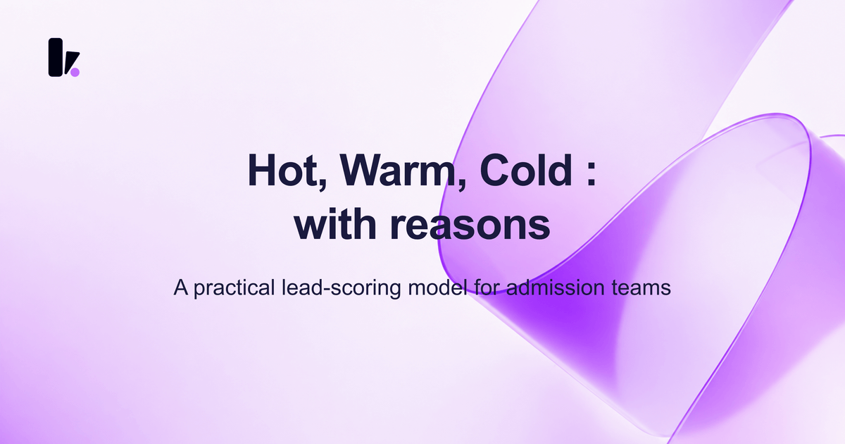 Lead Qualification for Admissions: Scoring Hot, Warm and Cold Students