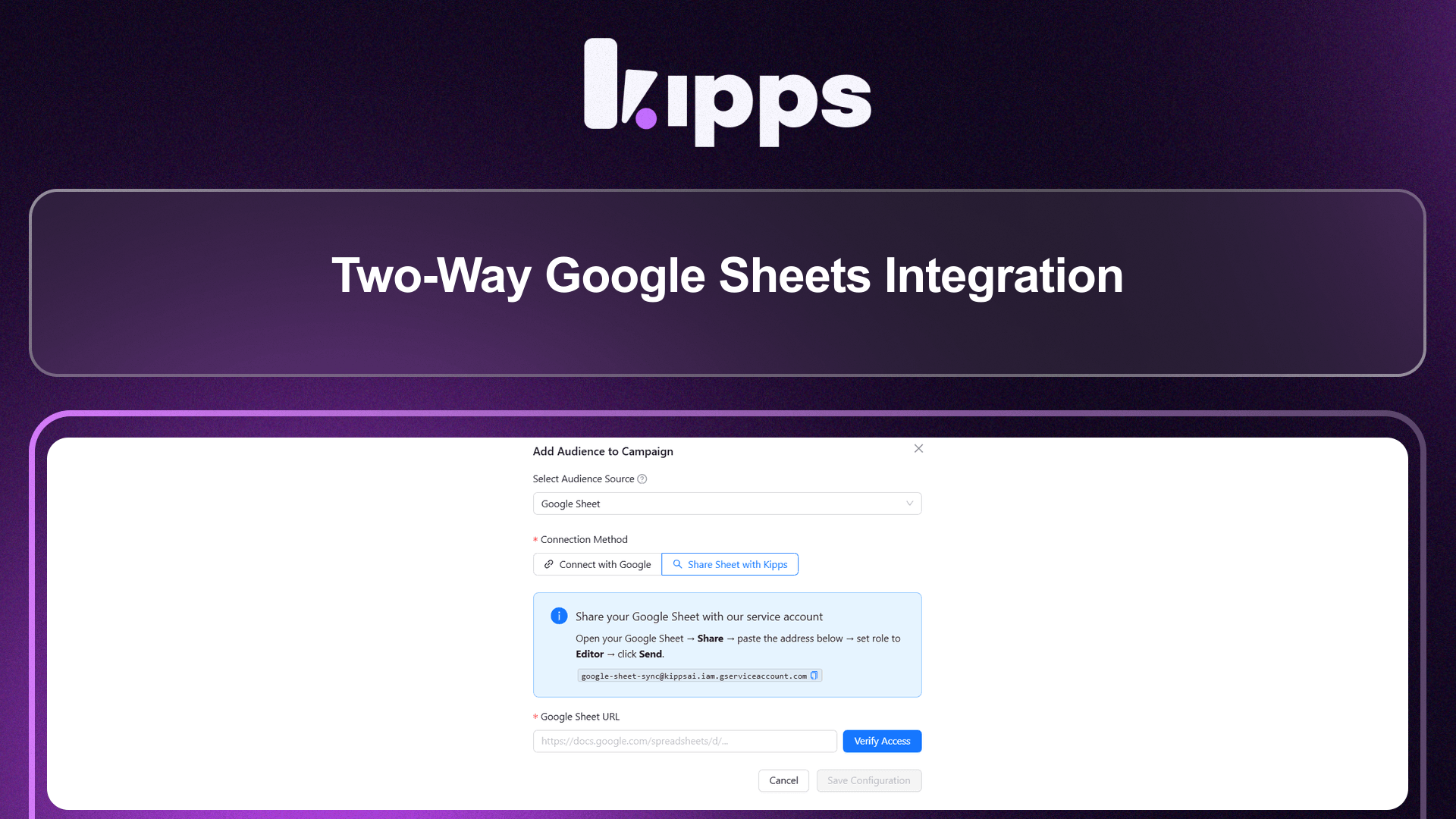 Two-Way Google Sheets Integration