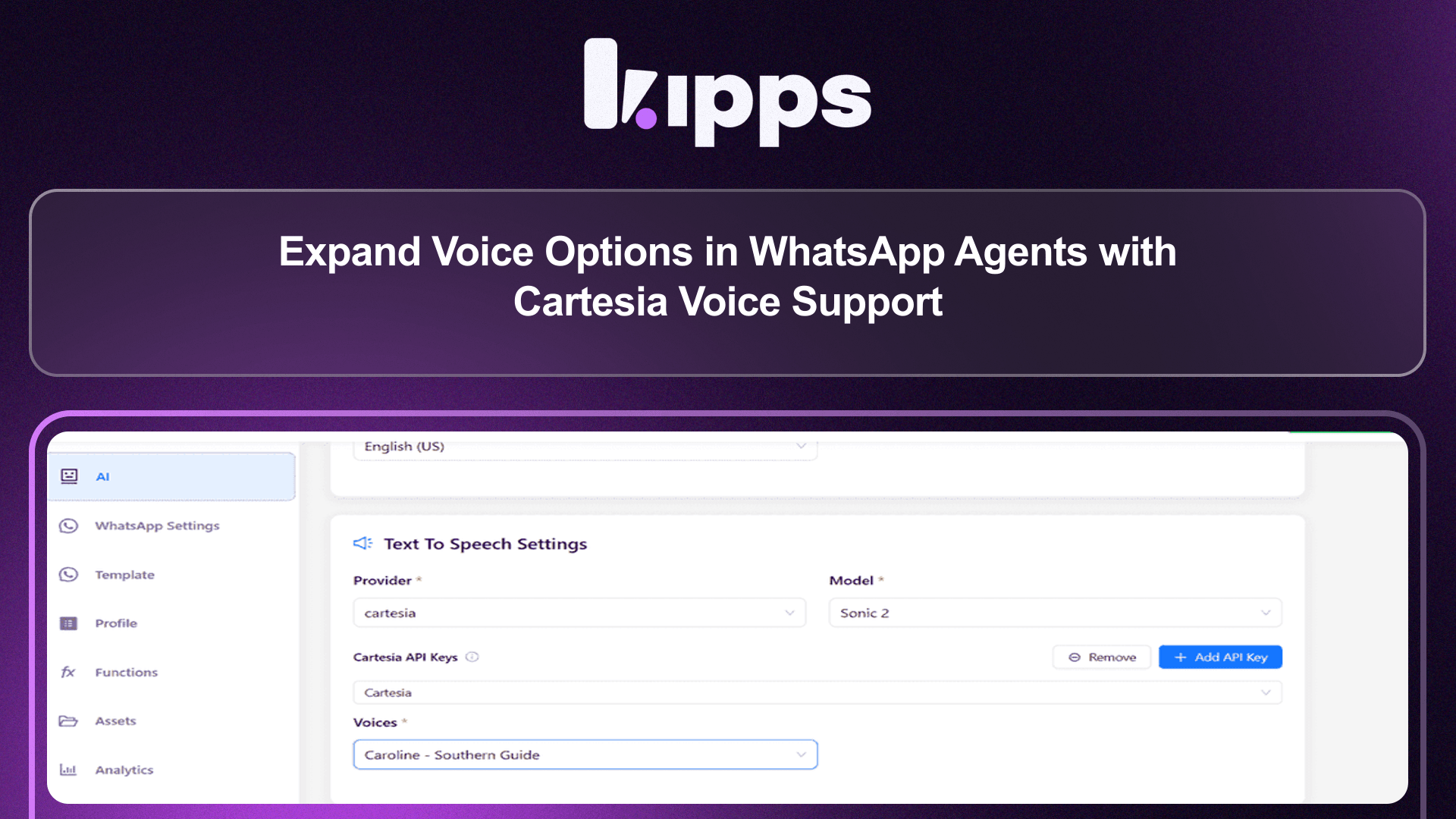 Expand Voice Options in WhatsApp Agents with Cartesia Voice Support