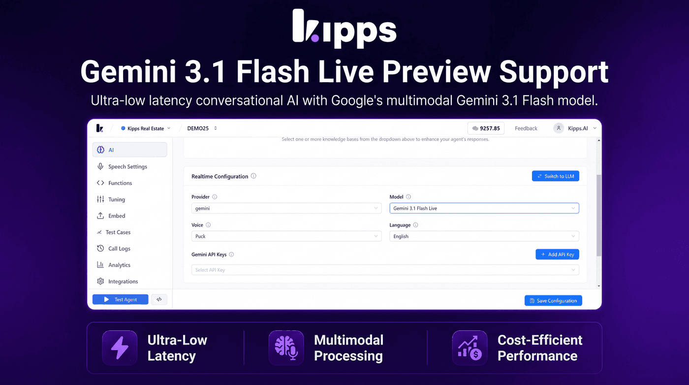 Gemini 3.1 Flash Live Preview Support