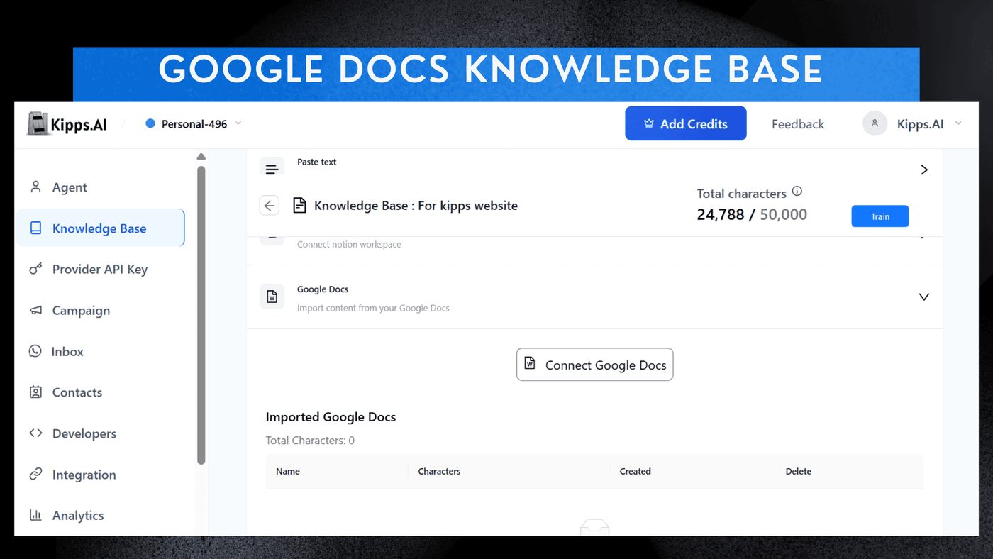 Google Docs Knowledge Base Integration