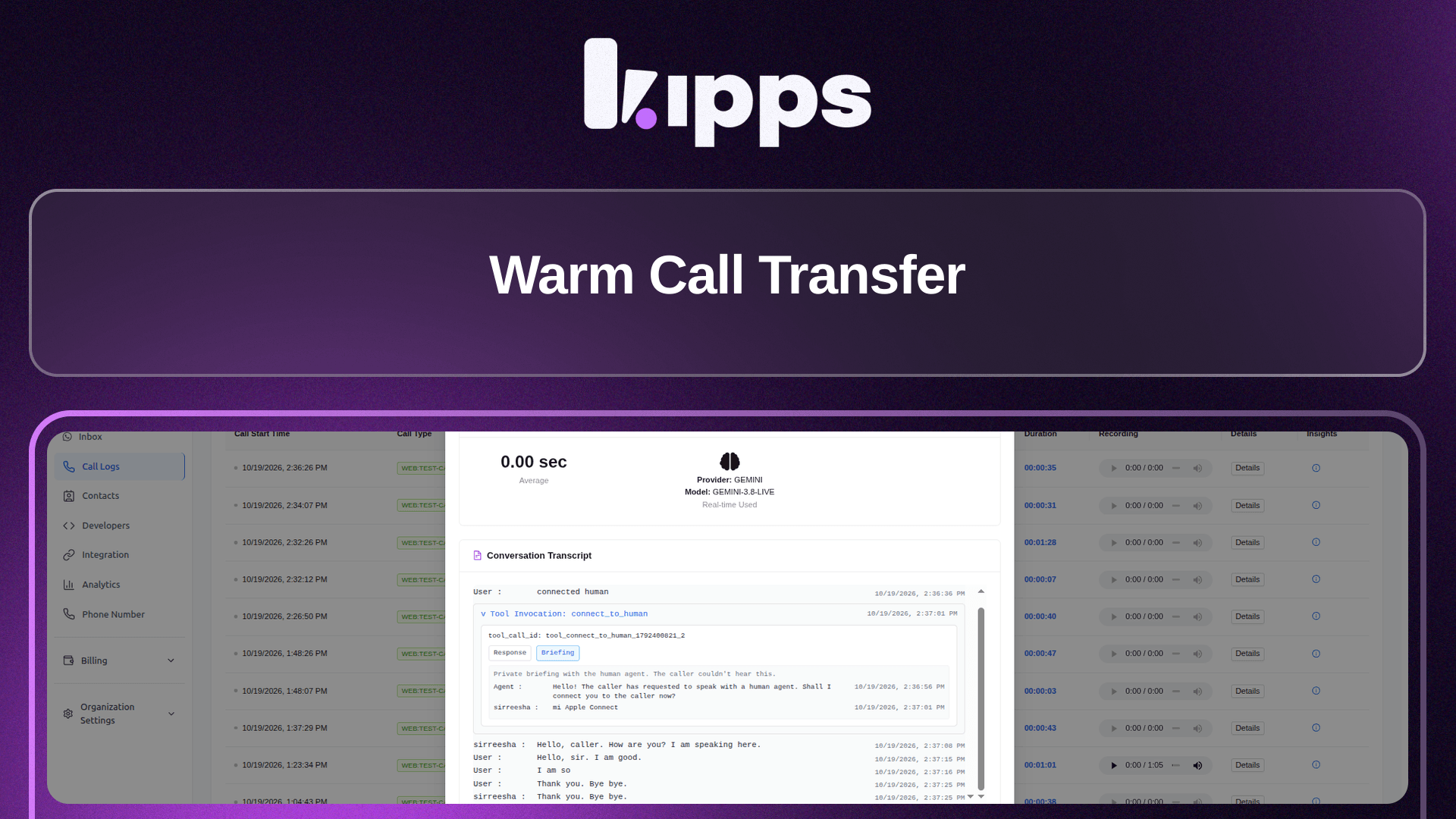 Warm Call Transfer
