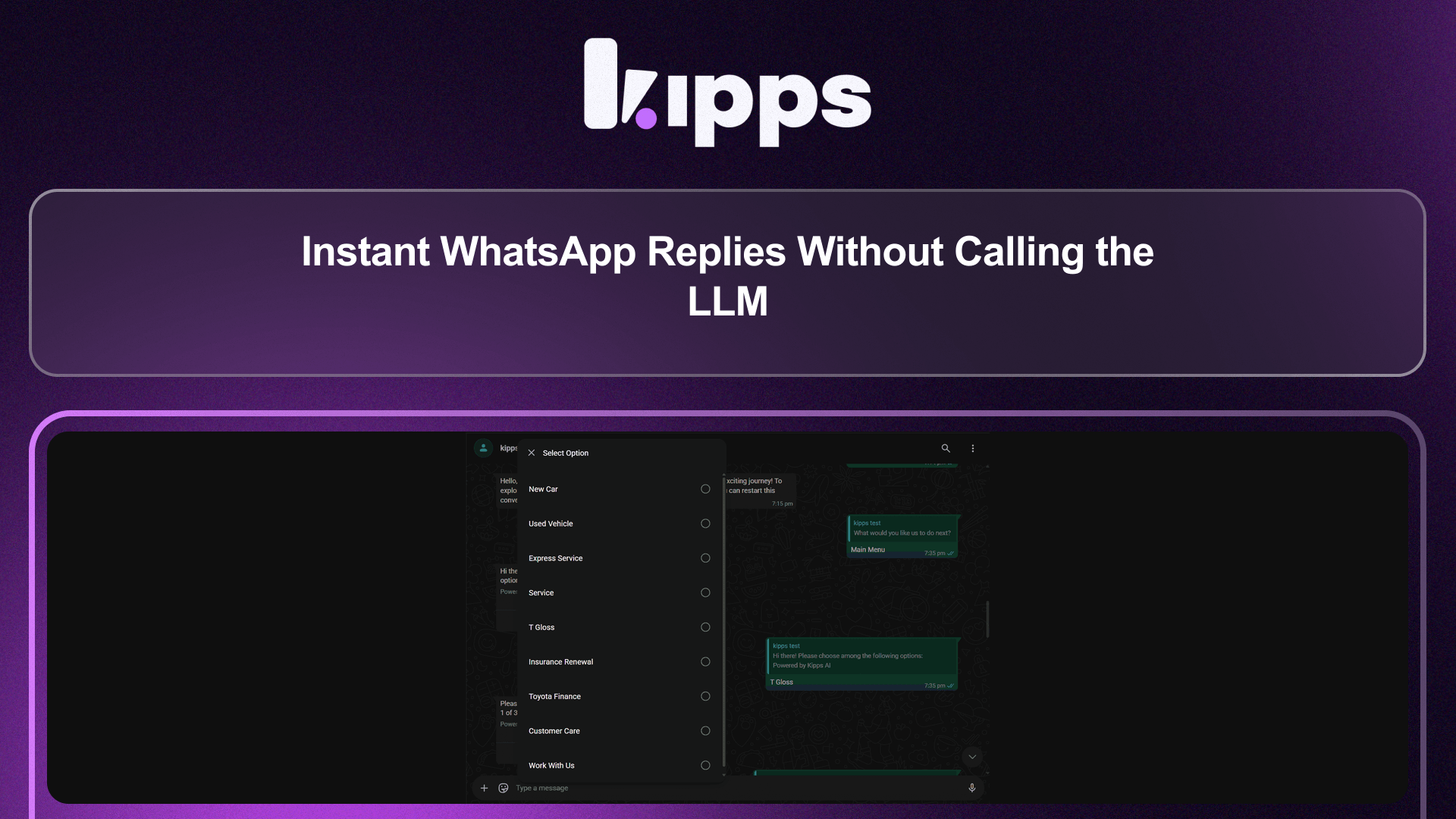 Instant WhatsApp Replies Without Calling the LLM