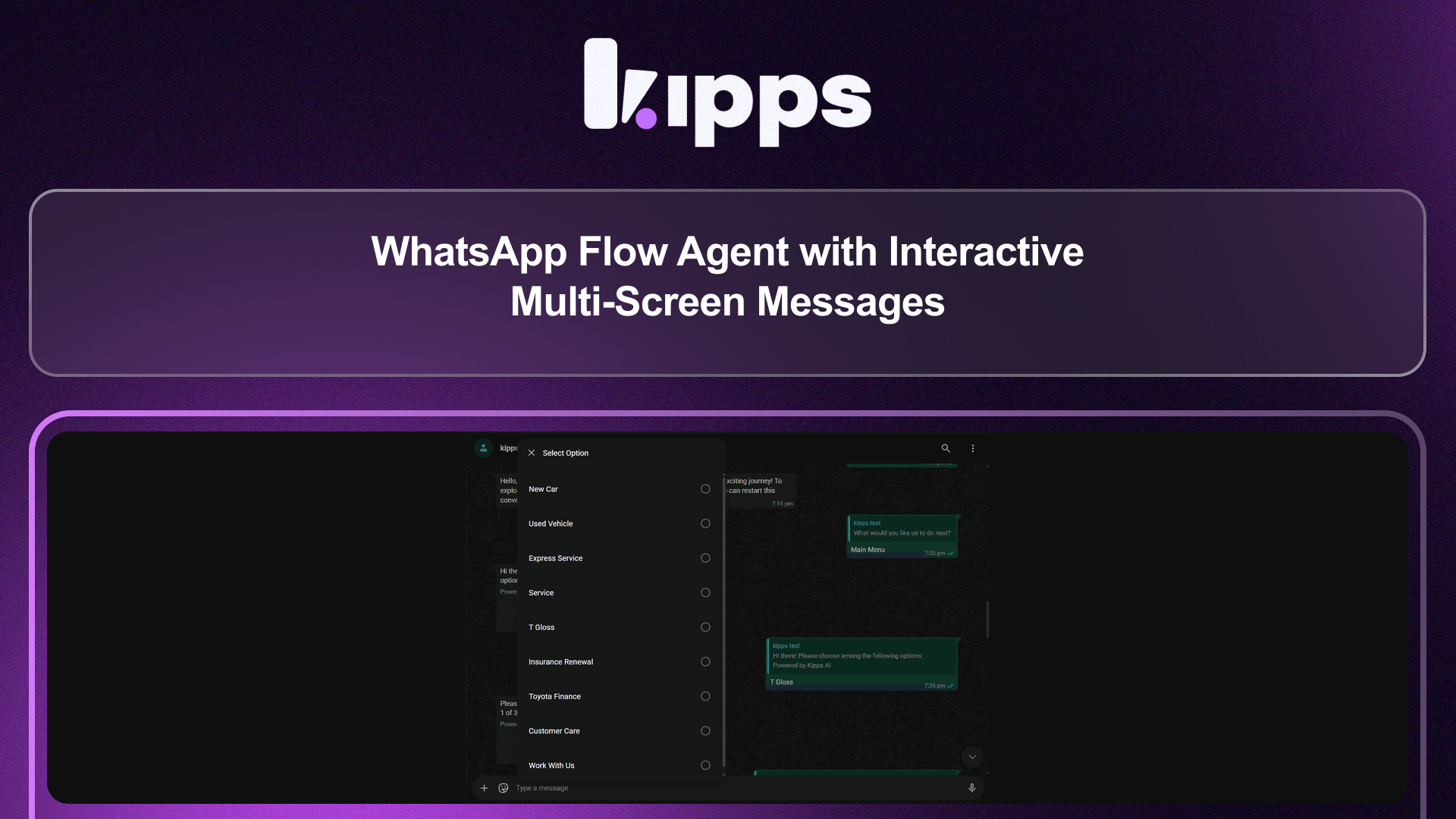 WhatsApp Flow Agent with Interactive Multi-Screen Messages