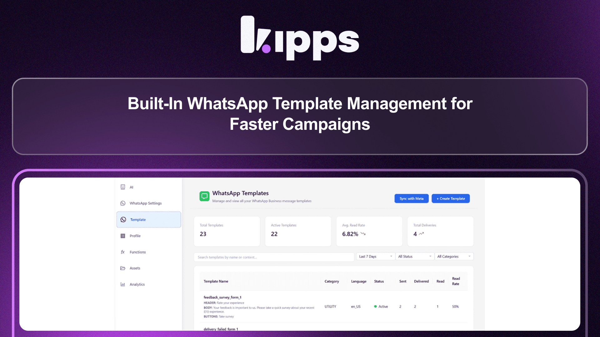 Built-In WhatsApp Template Management for Faster Campaigns